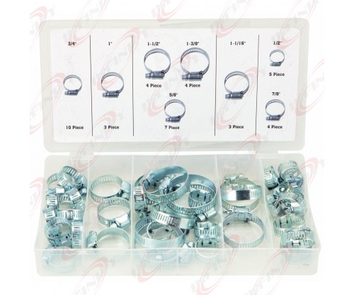 40 PC STAINLESS METAL STEEL HOSE CLAMPS ASSORTMENT KIT VARIETY HOSE CLAMP